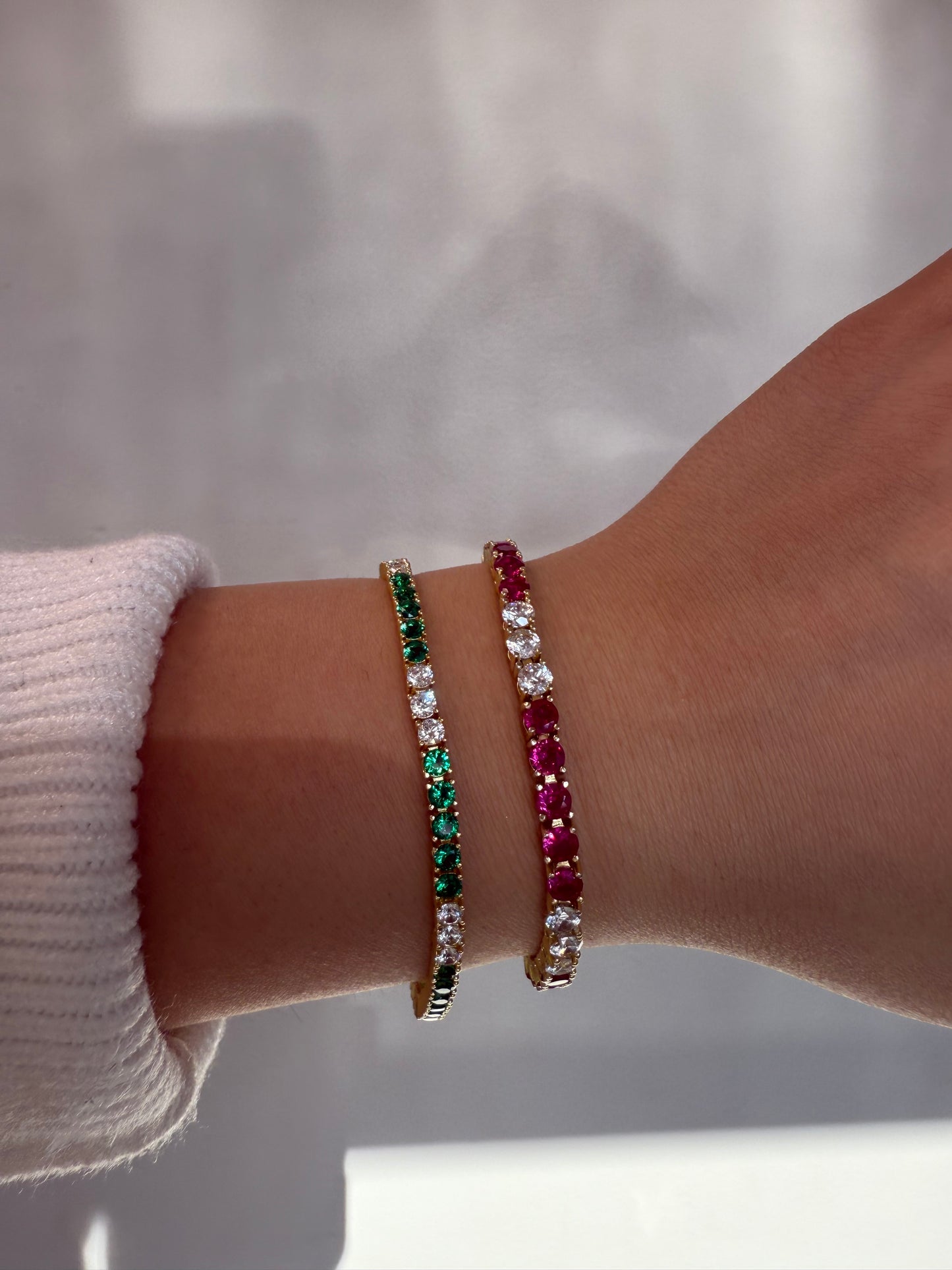 Colored X CZ Tennis Bracelet