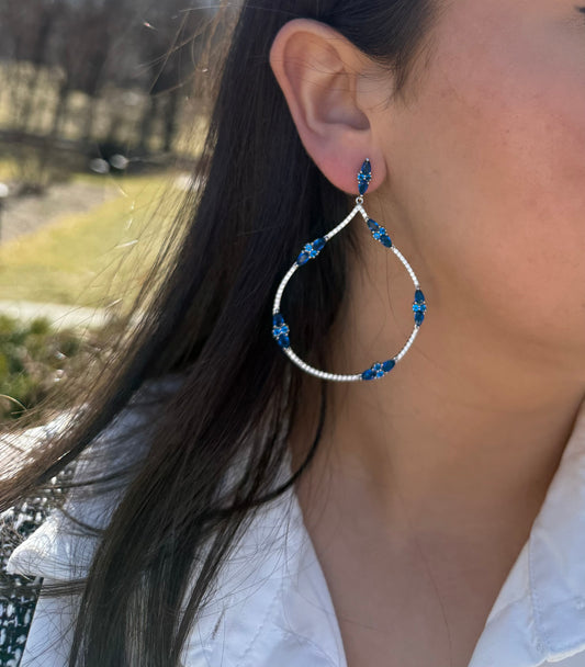 Blue sapphire Open Earrings