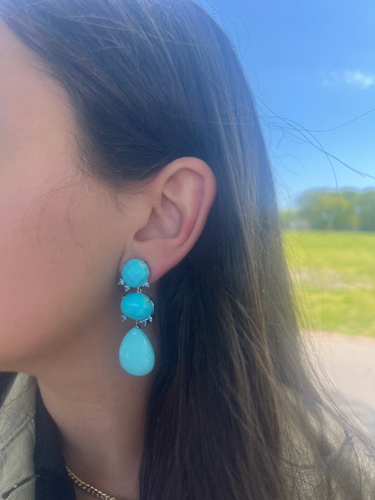 Turquoise Romantic Blue Earrings