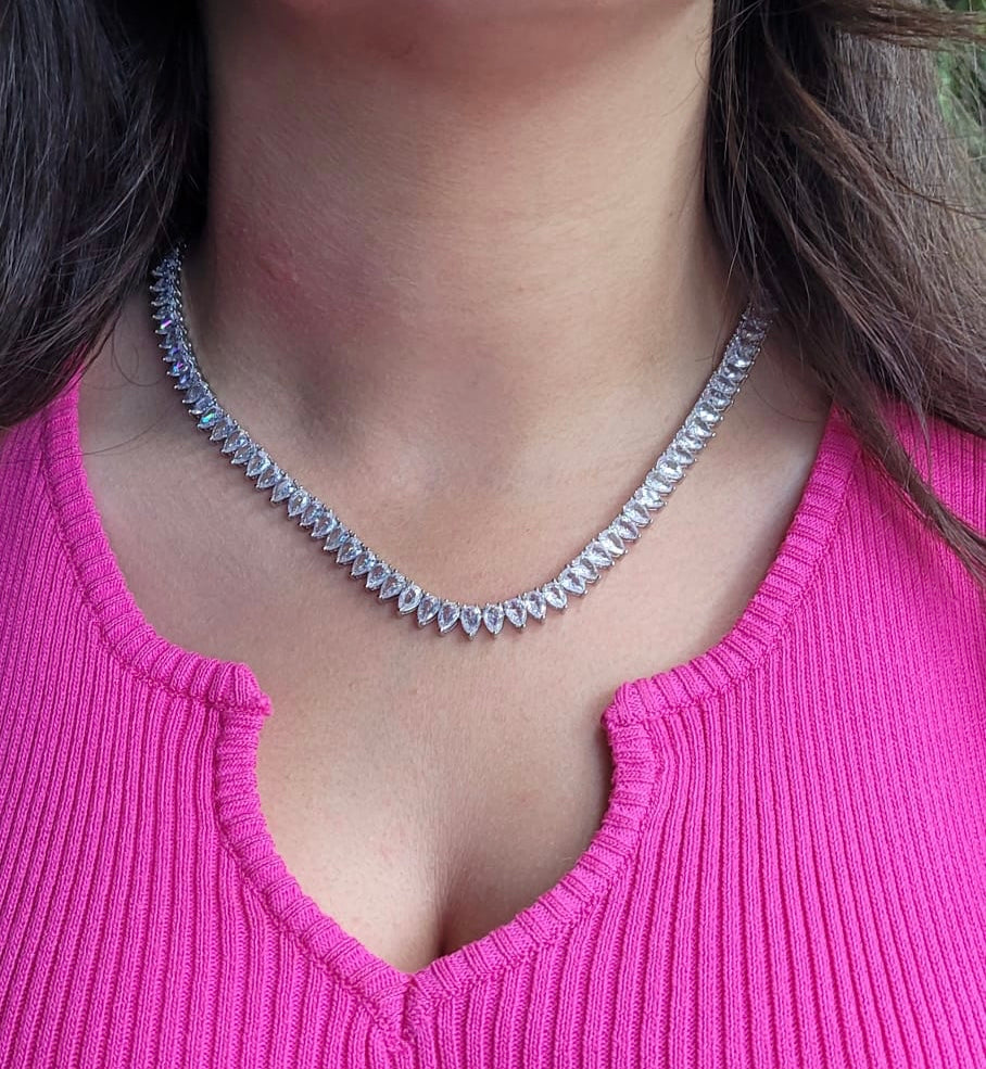 The Chic Pear Tennis Necklace