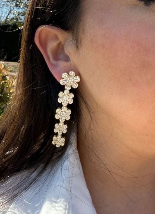 Cluster Flower Hanging Earrings