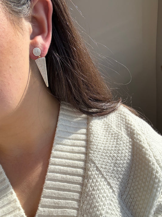 Ivory Edge Pavé Earrings