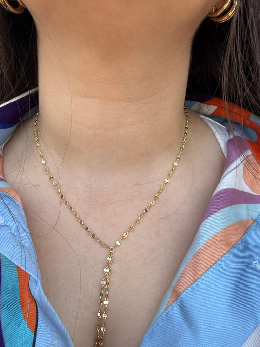 Metallic Lariat Necklace