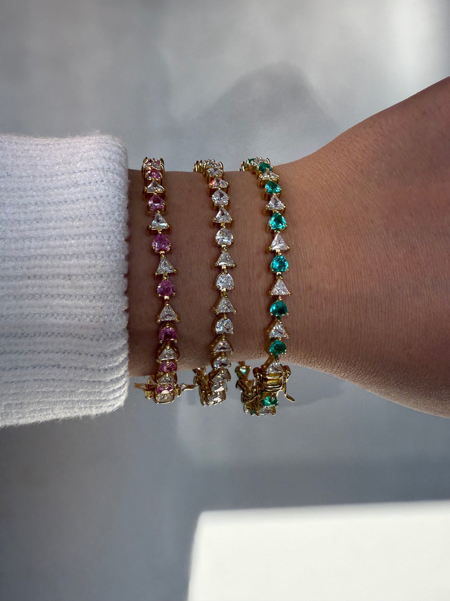 Heart x Cluster Tennis Bracelet