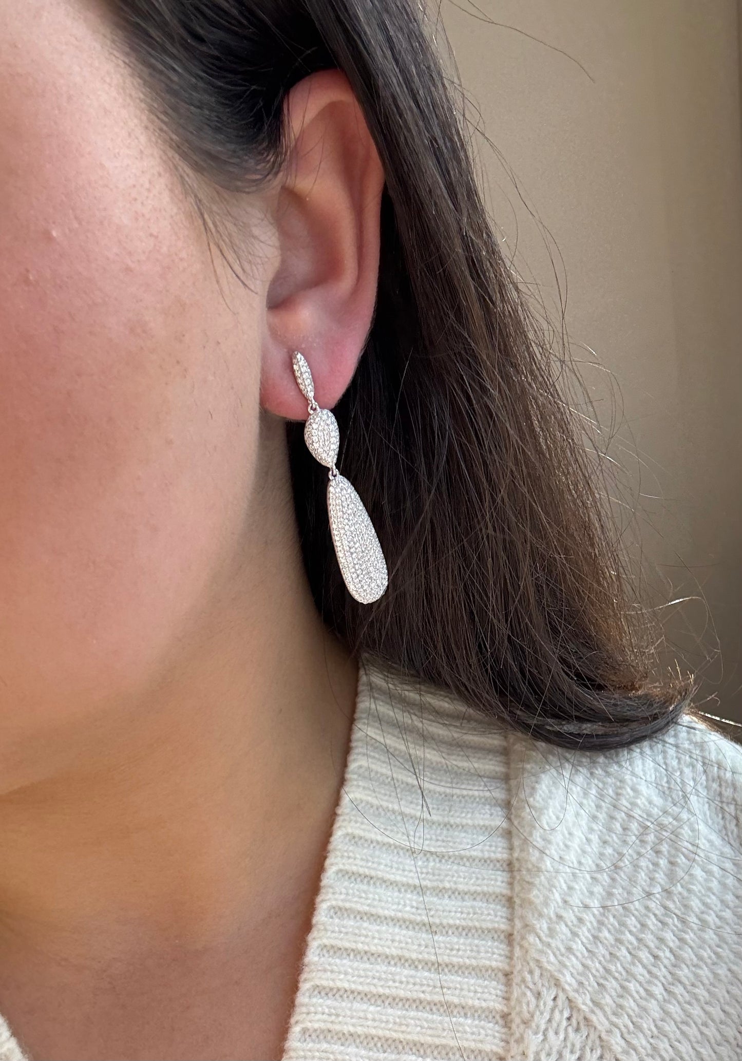 Elongated Refined Cocktail Earrings