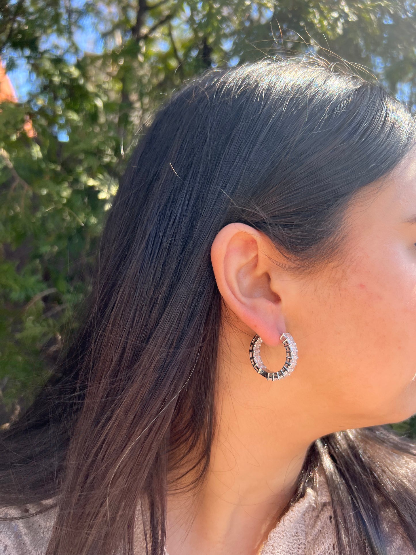 Crystal Cascade Hoop Earrings