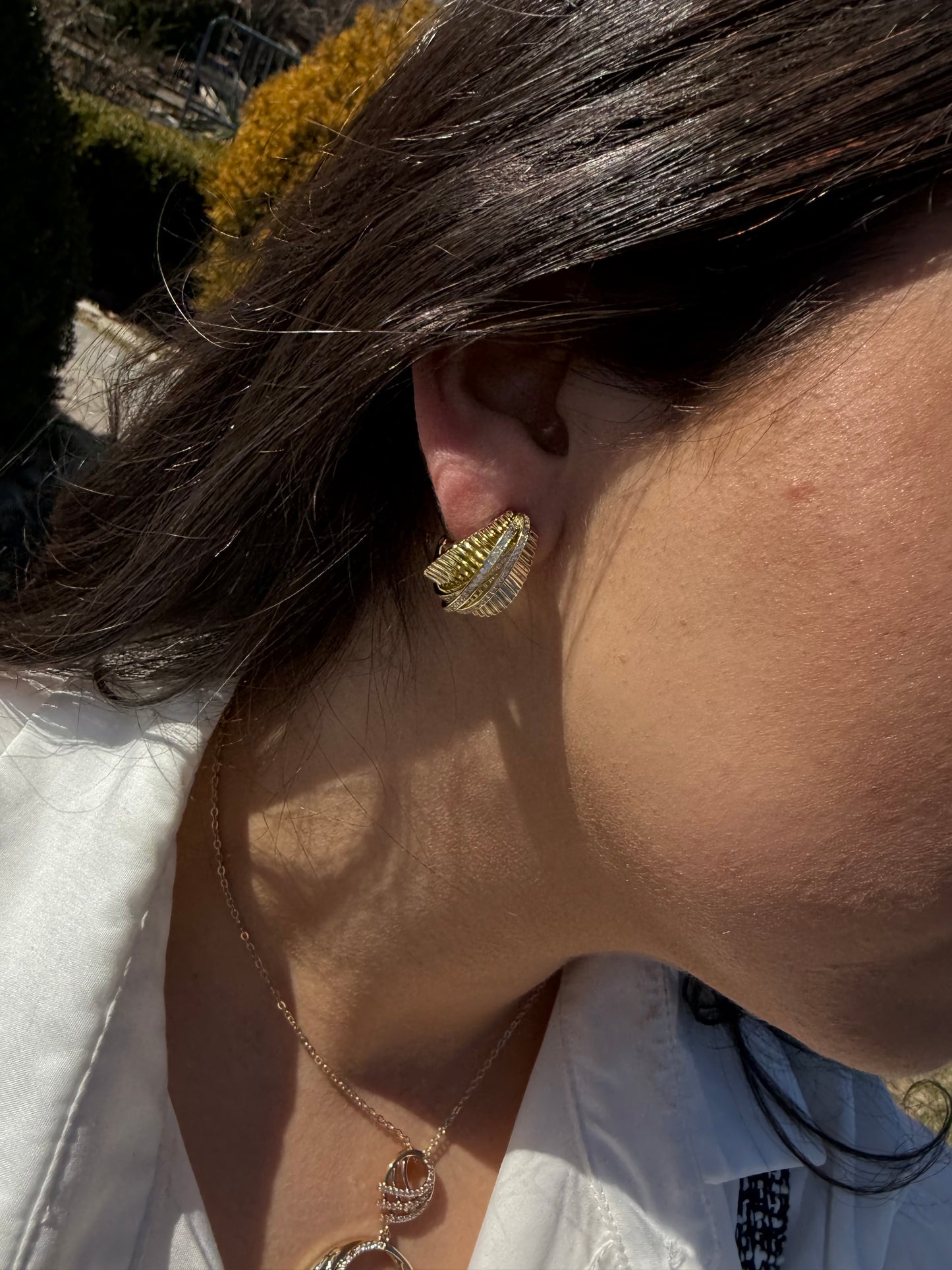Golden Twist Hoop Earrings