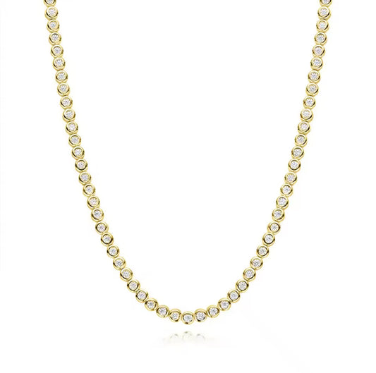 Luxe Bezel Tennis Necklace