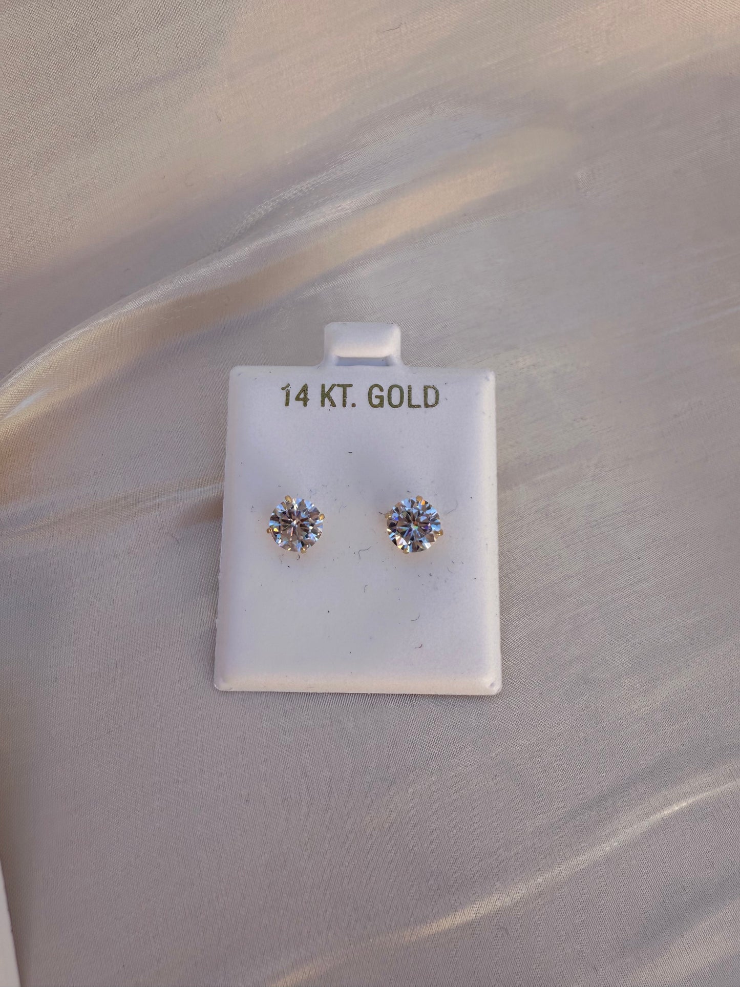 14KT Gold Classic CZ Stud Earrings