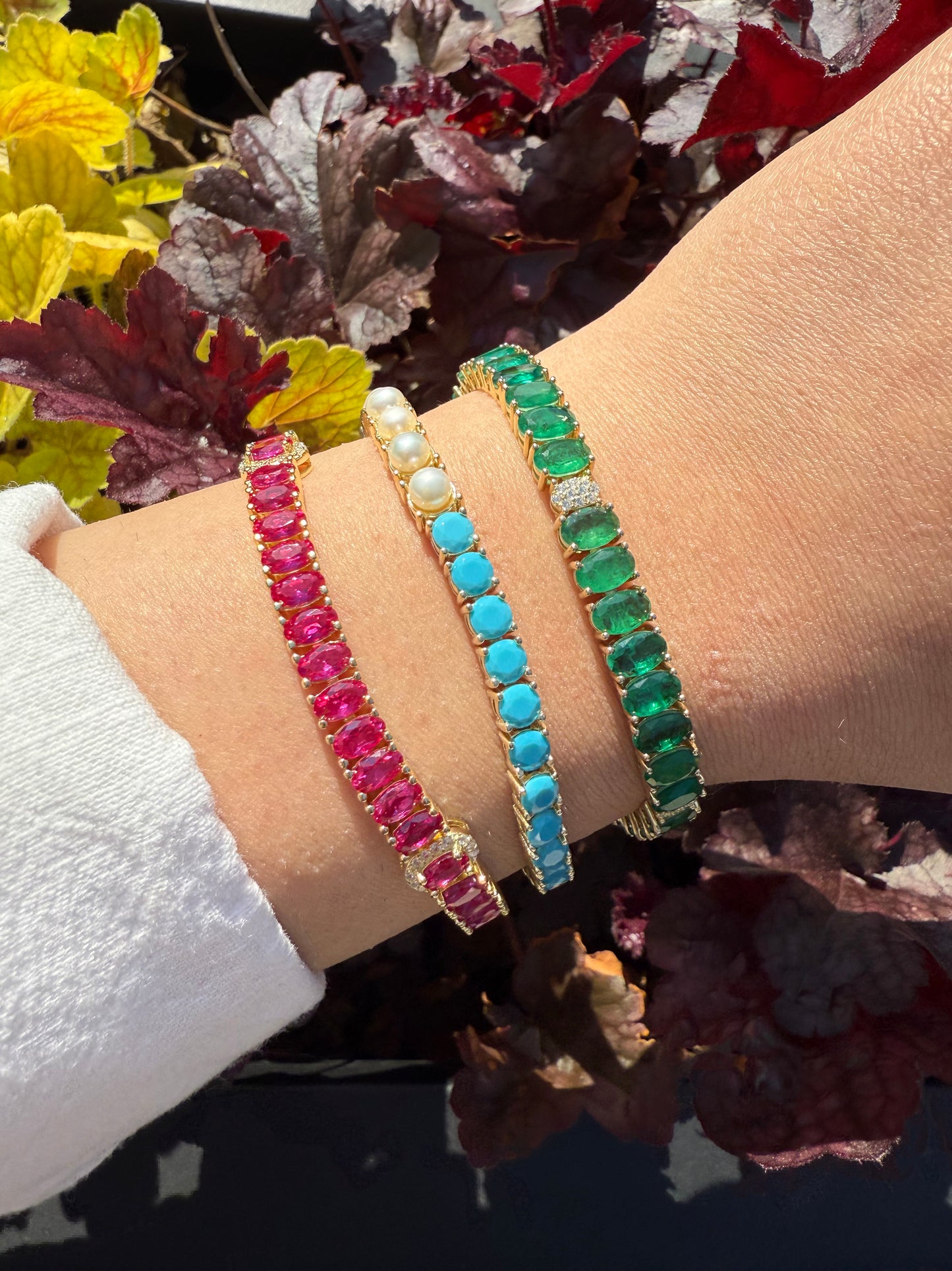 Turquoise x Pearl Tennis Bracelet