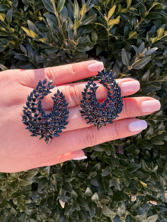 Black Fanned Earrings