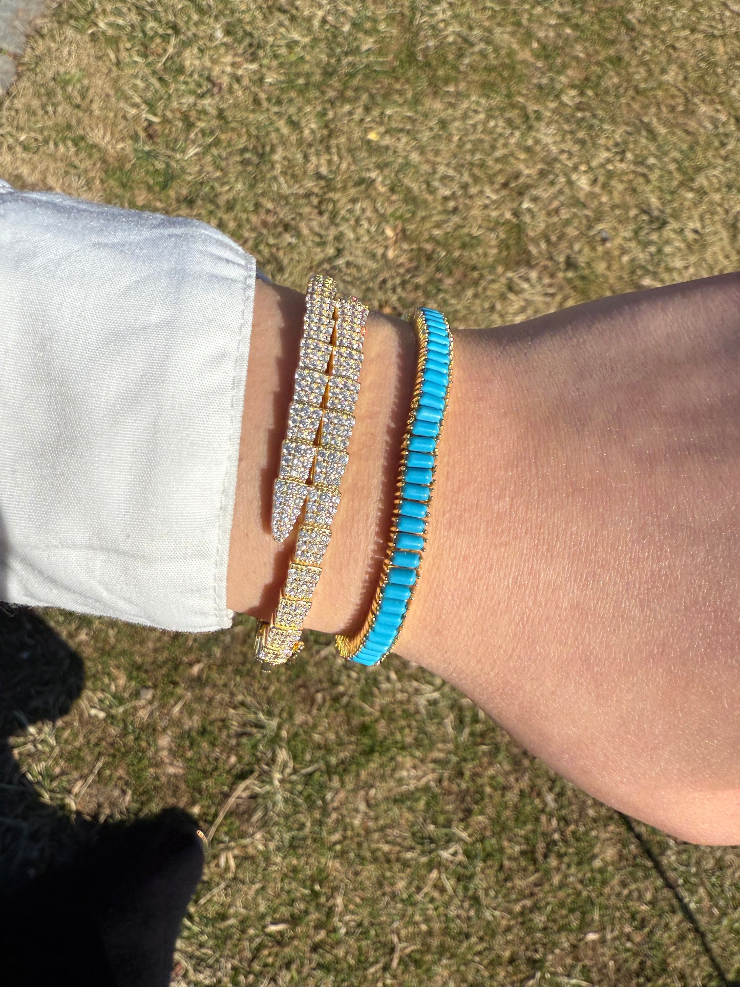 Layered Turquoise Tennis Bracelet