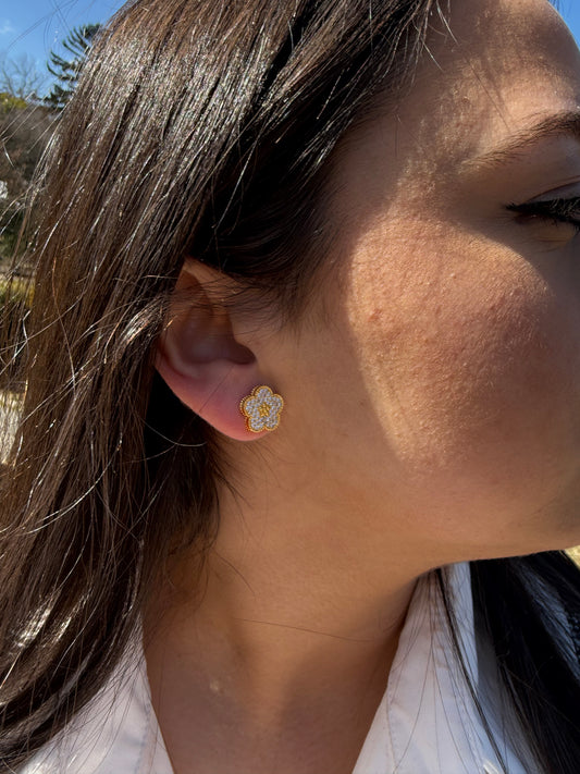 Crystal Bloom Stud Earrings