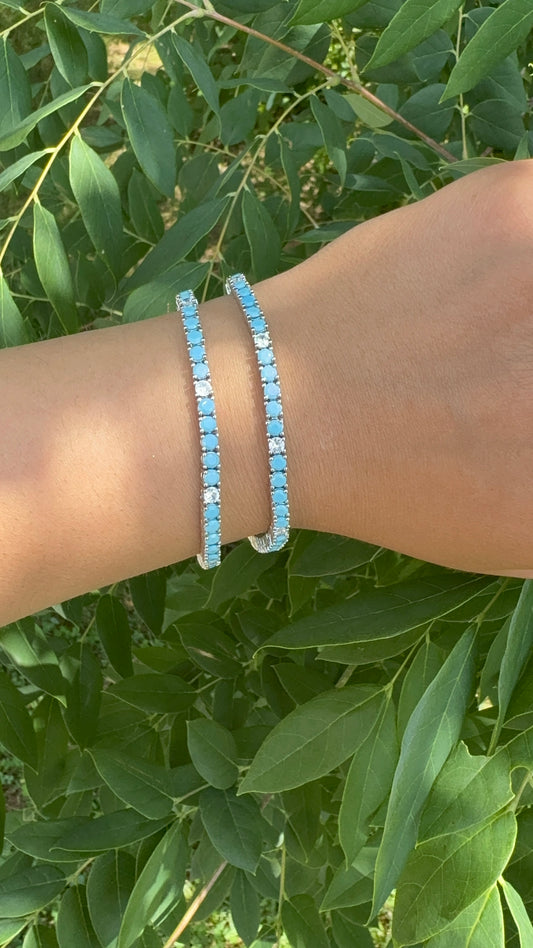 Blue Turquoise Sparkle CZ Bracelet