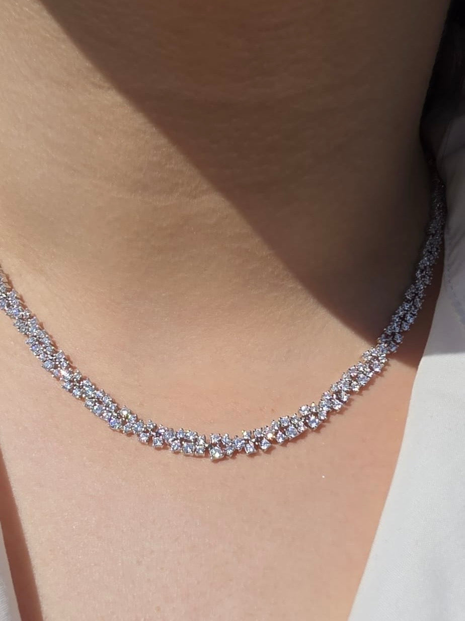 Regal Shaped Tennis Necklace