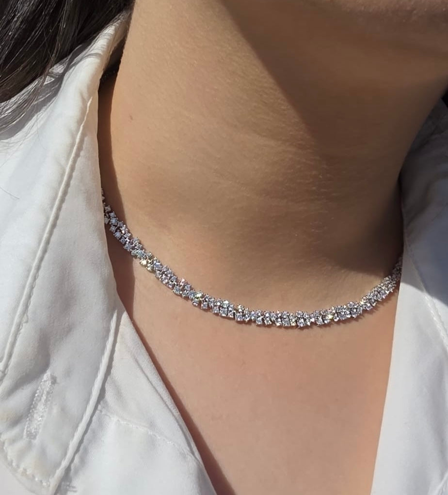 Regal Shaped Tennis Necklace
