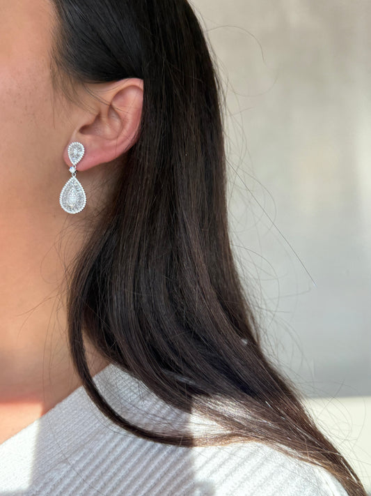 Tear Drop Emerald Cut Earrings