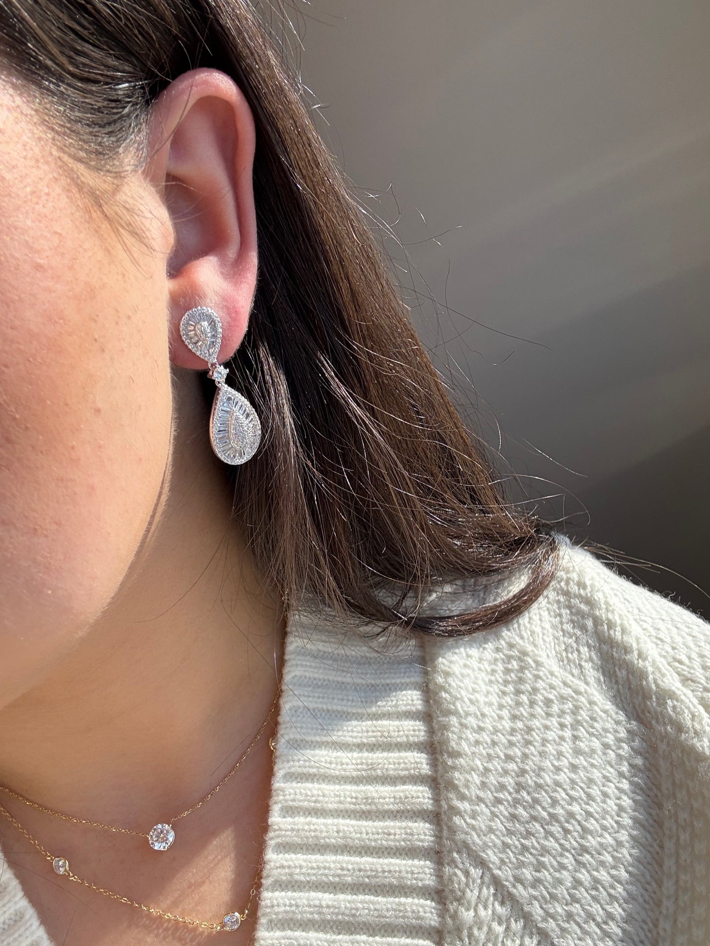 Tear Drop Emerald Cut Earrings