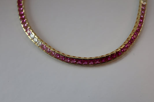 Pink Ombré Tennis Bracelet