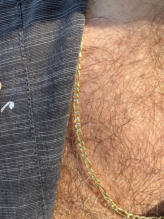 Silver Etched Gold Menβs Necklace