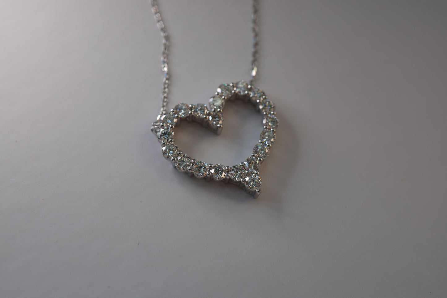14K Lab Diamond Heart Pendant