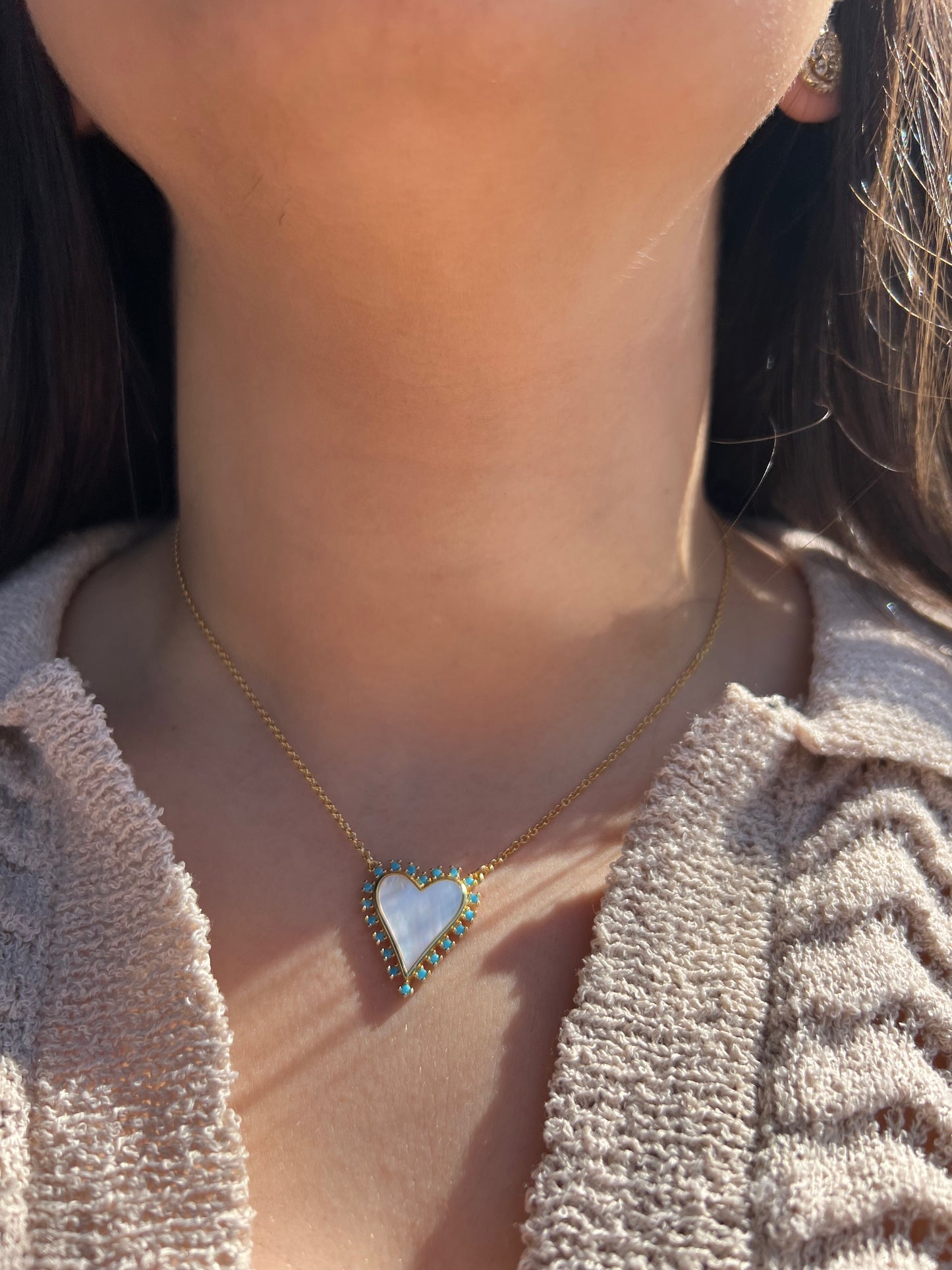 Blue Topaz x Pearl Necklace