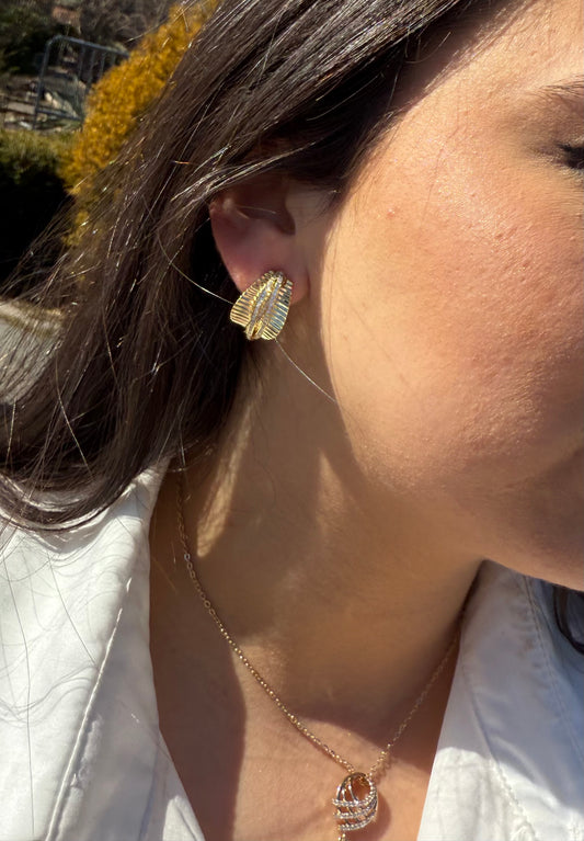 Golden Twist Hoop Earrings