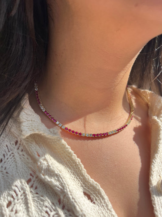 Ruby Trending Tennis Necklace