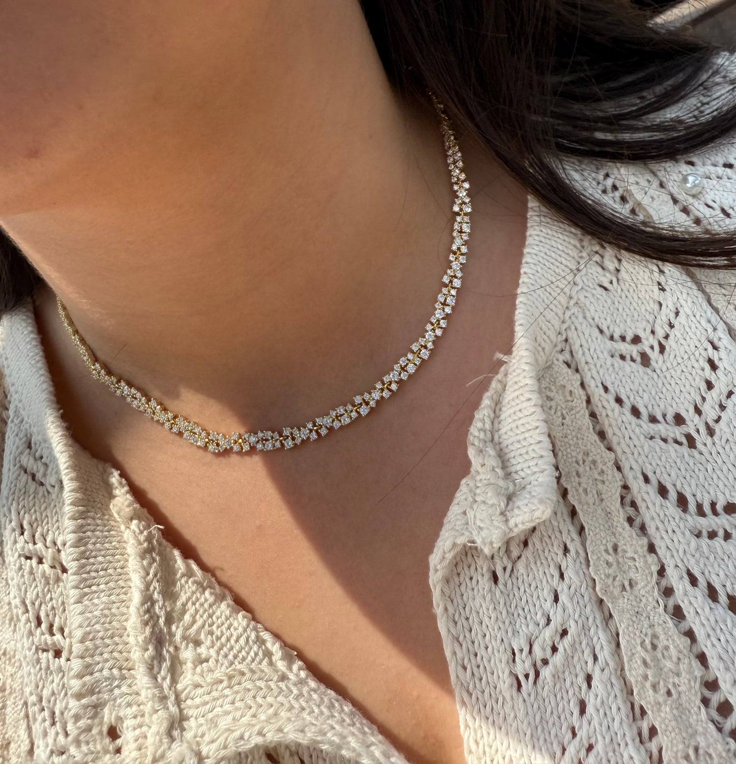 Regal Shaped Tennis Necklace