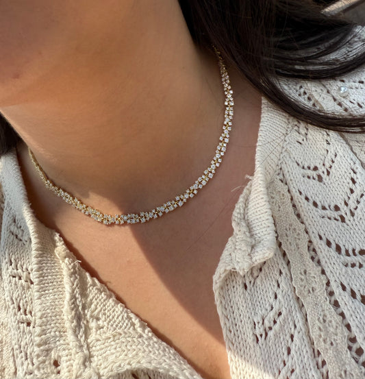 Regal Shaped Tennis Necklace