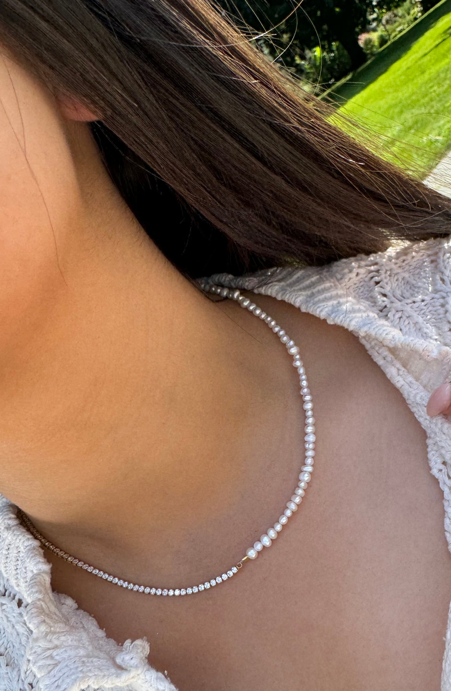 Pearl x CZ Necklace