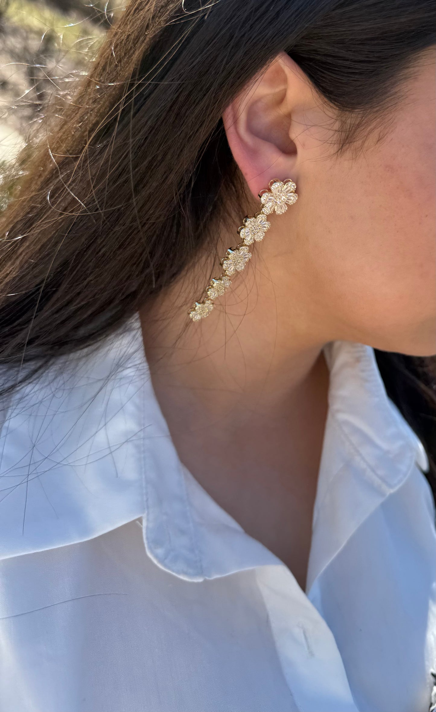 Cluster Flower Hanging Earrings