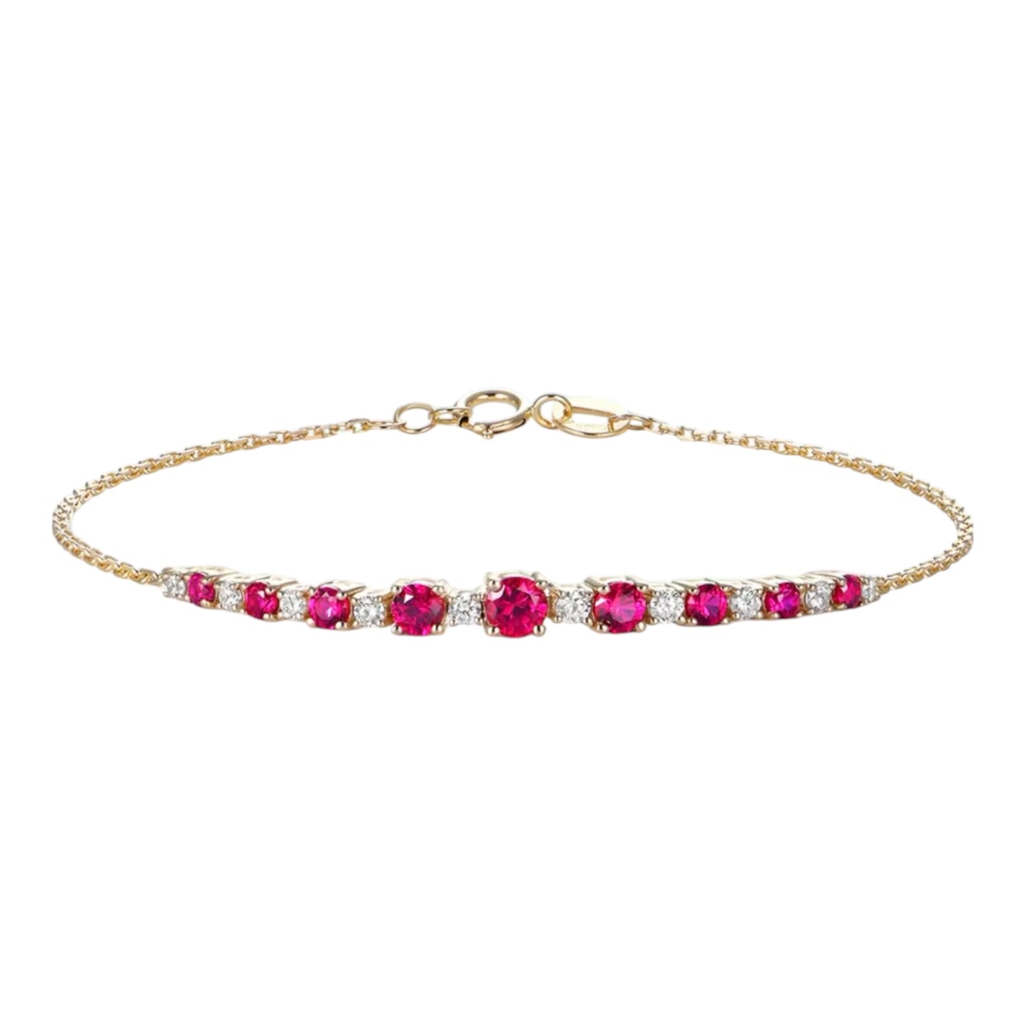Ruby Lab Grown Diamond Bracelet