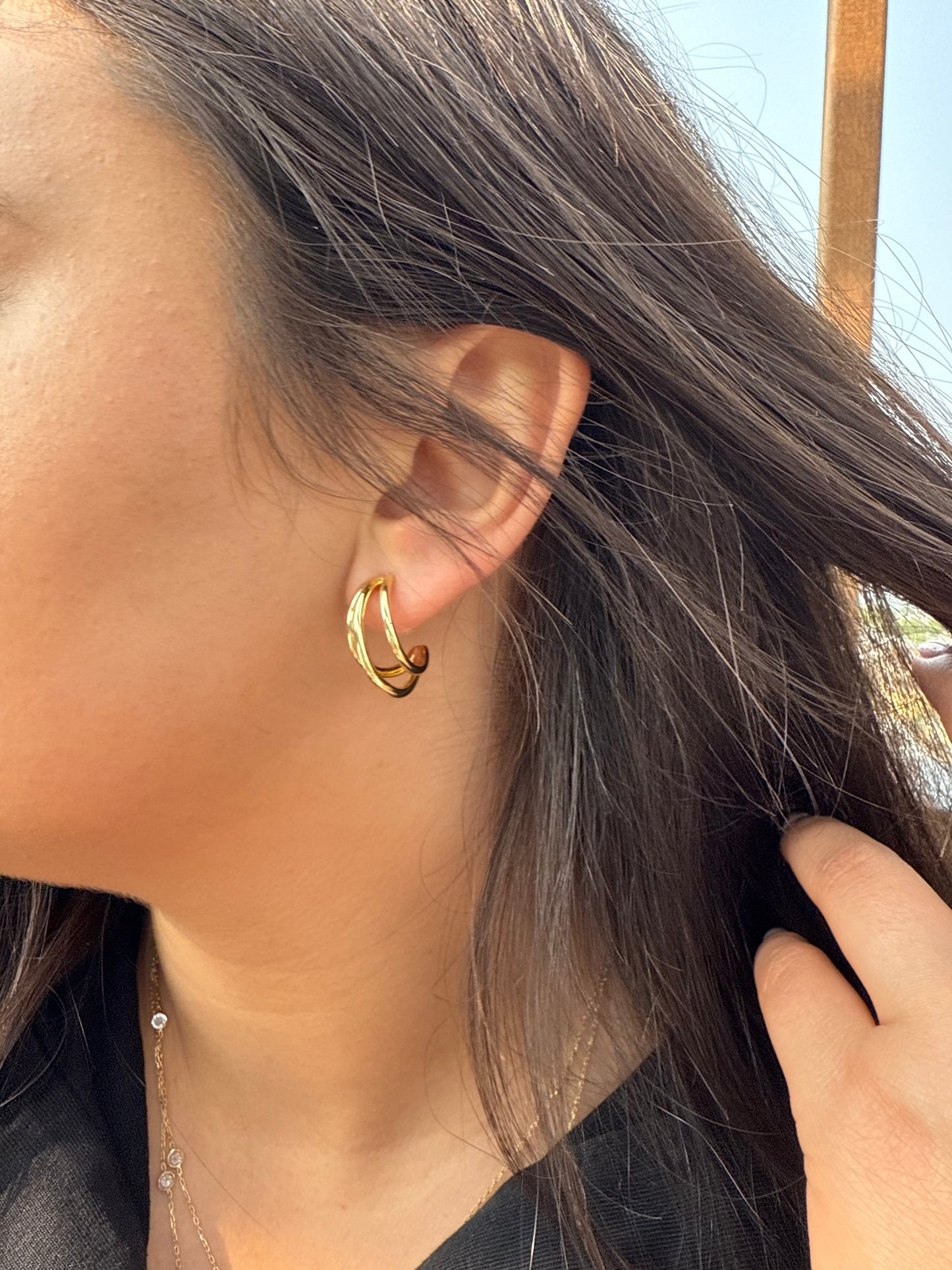 The Triple Luxe Hoop Earrings