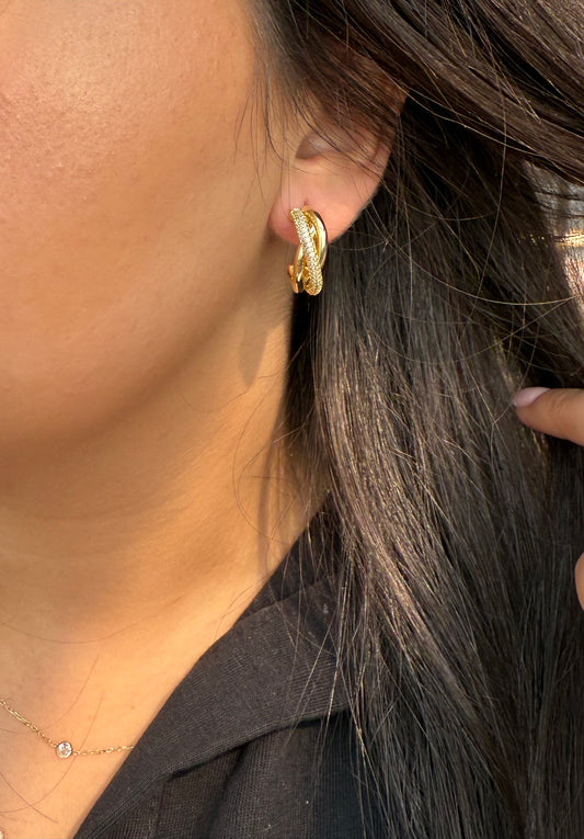 Triple Braided Hoop Earrings