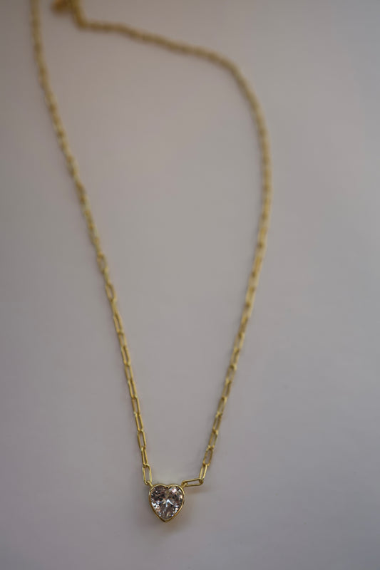 Heart paper clip necklace