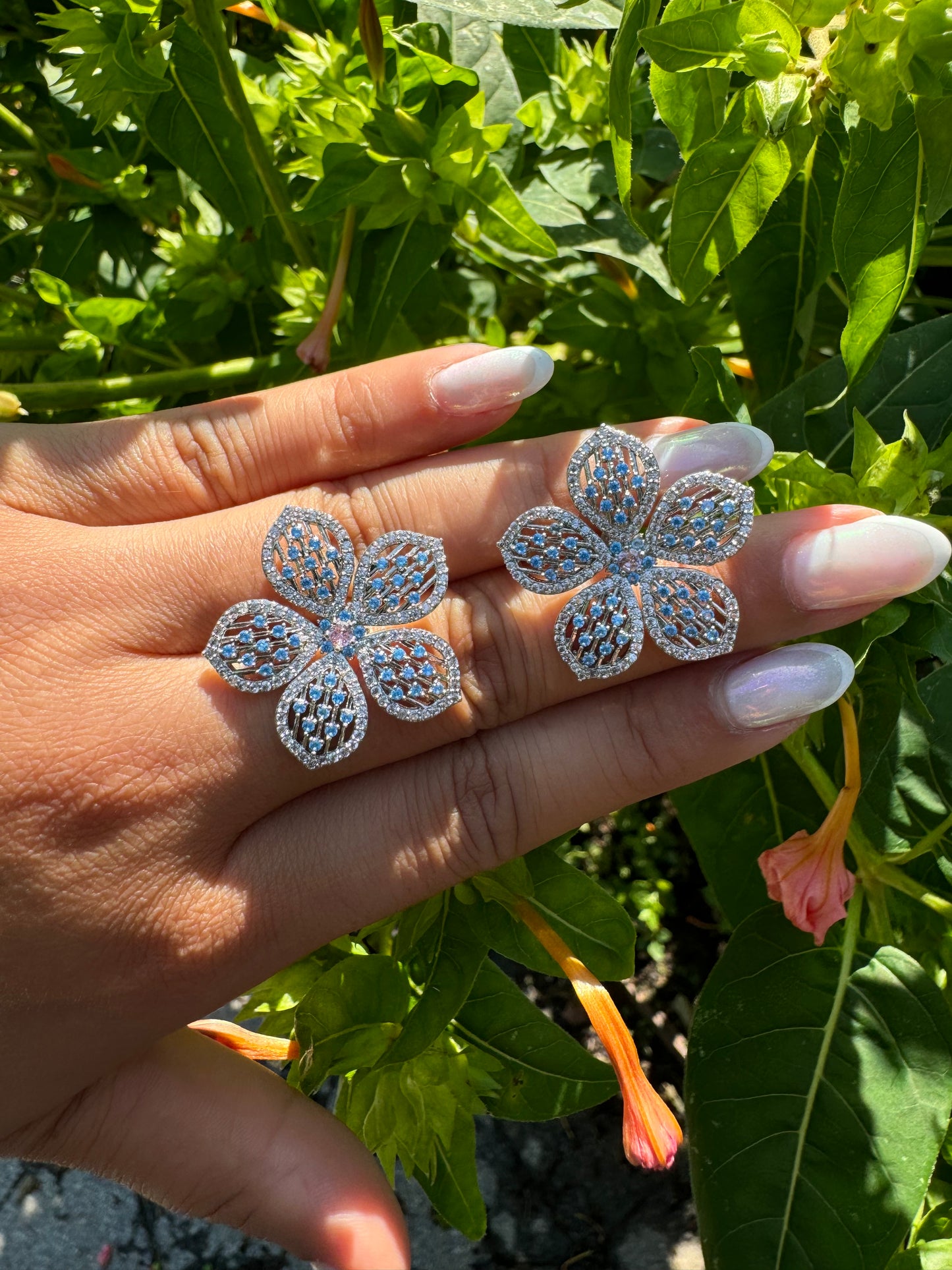 Turquoise X Floral Earrings