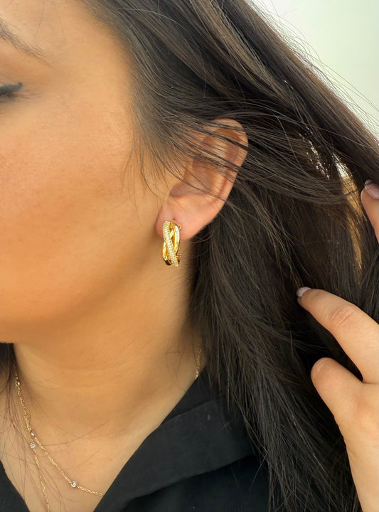 Triple Braided Hoop Earrings