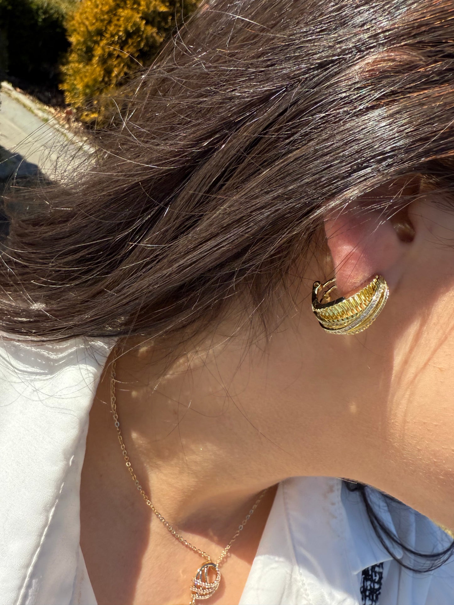 Golden Twist Hoop Earrings