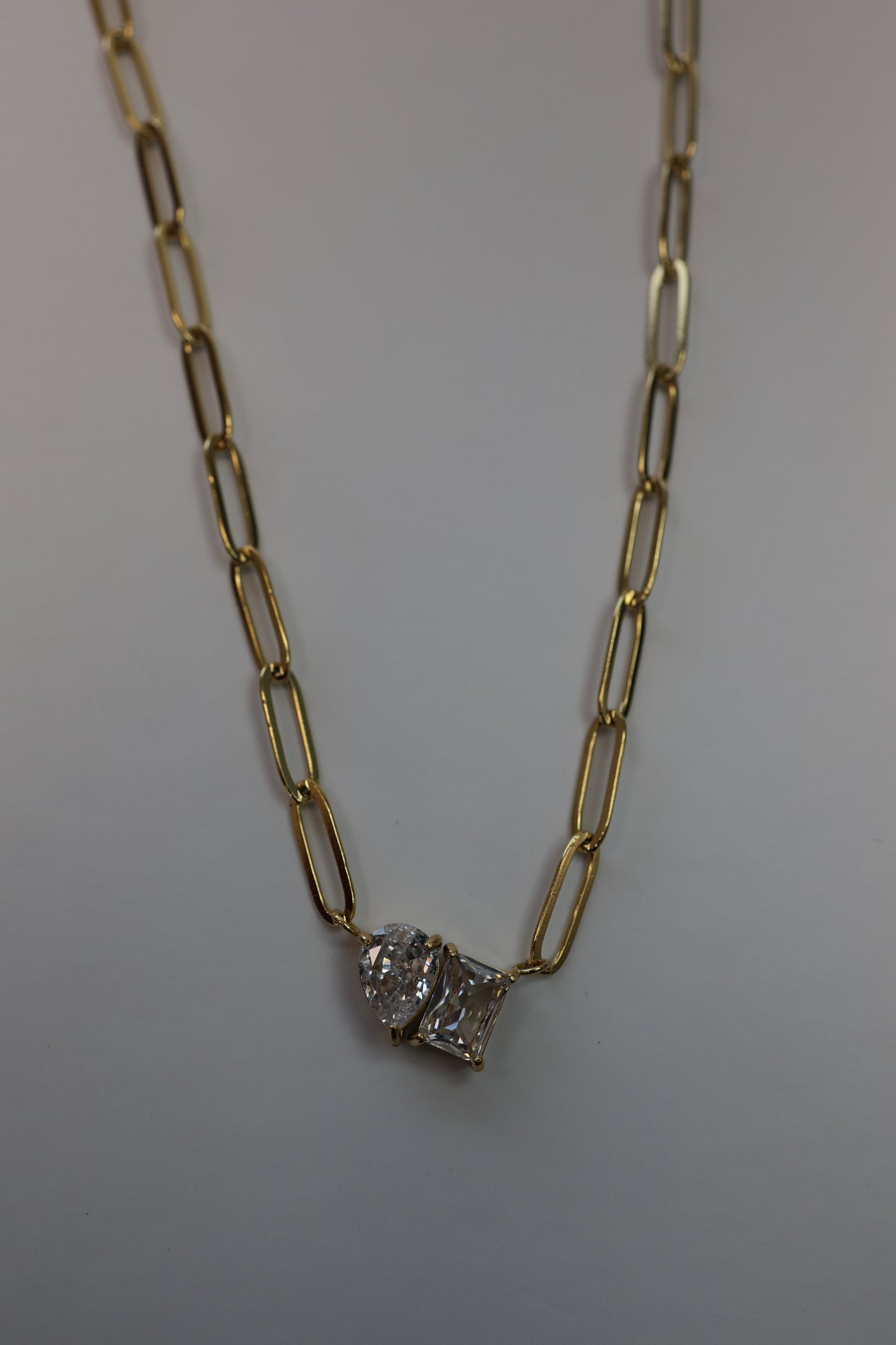 Toi et Moi Paperclip Shaped Necklace