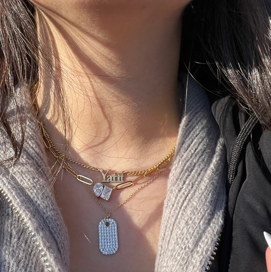 Toi et Moi Paperclip Shaped Necklace