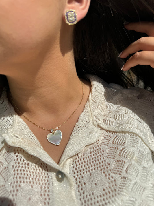 Mother of Pearl Heart Necklace