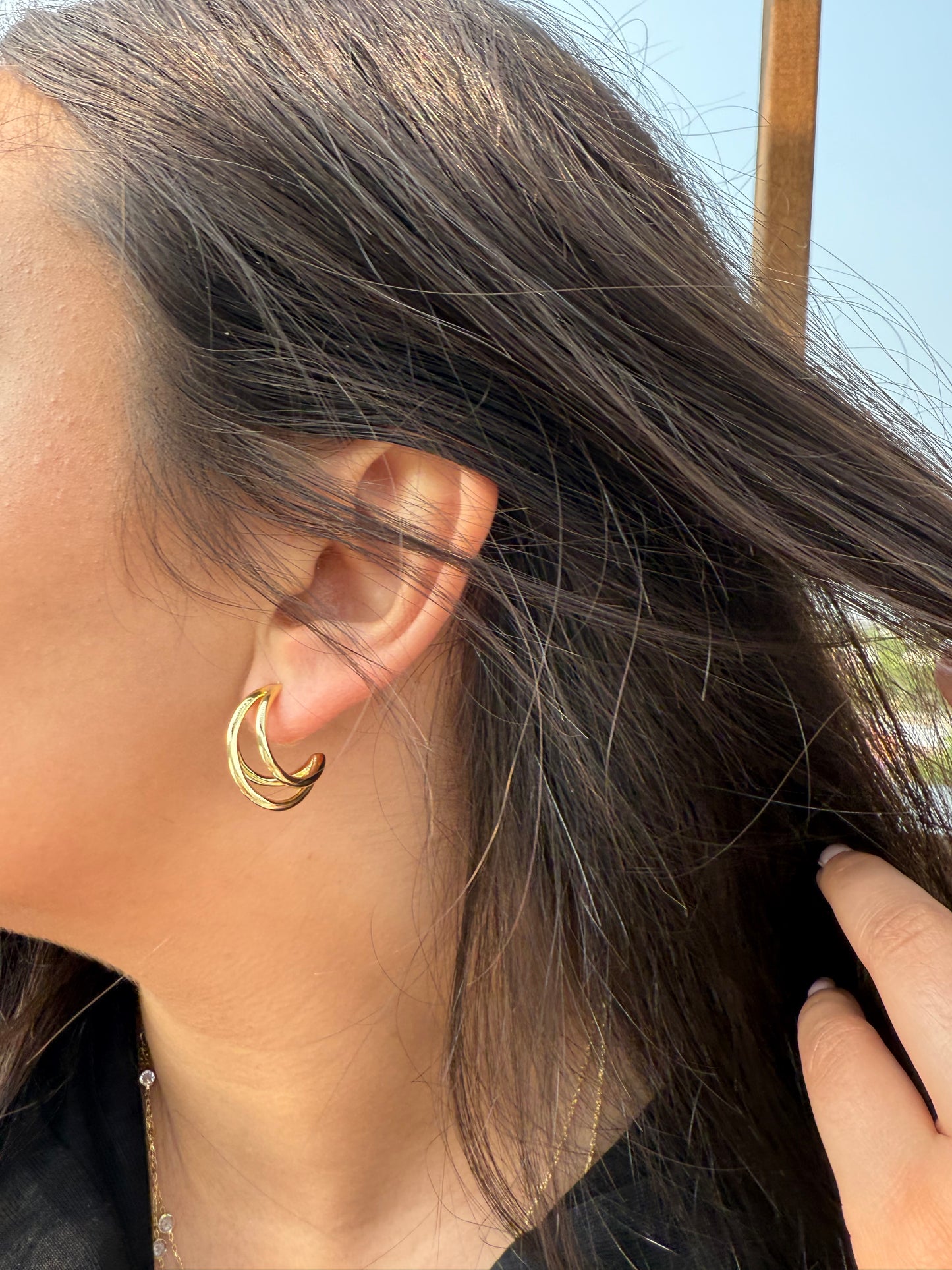 The Triple Luxe Hoop Earrings
