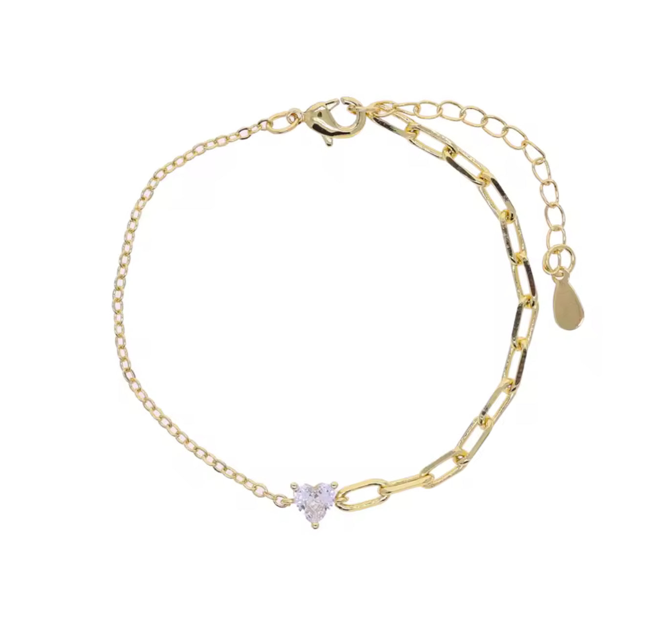 Heart Paperclip x Chain Bracelet