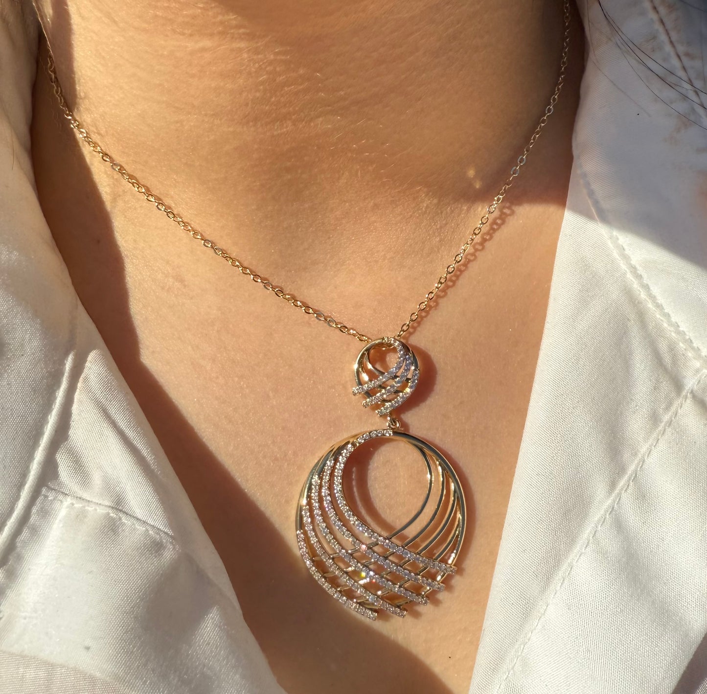 Gold Intertwined CZ Pendant