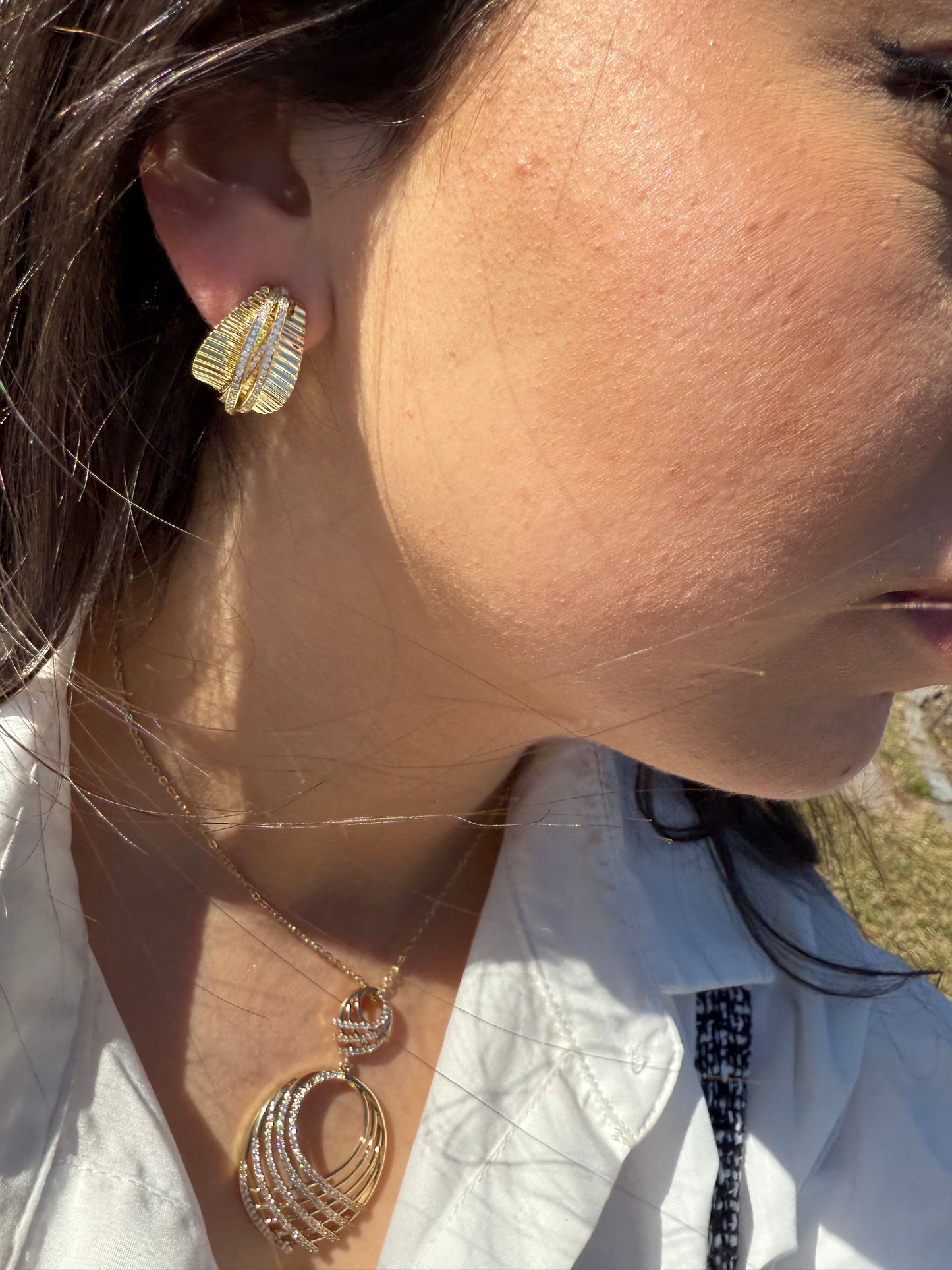 Golden Twist Hoop Earrings