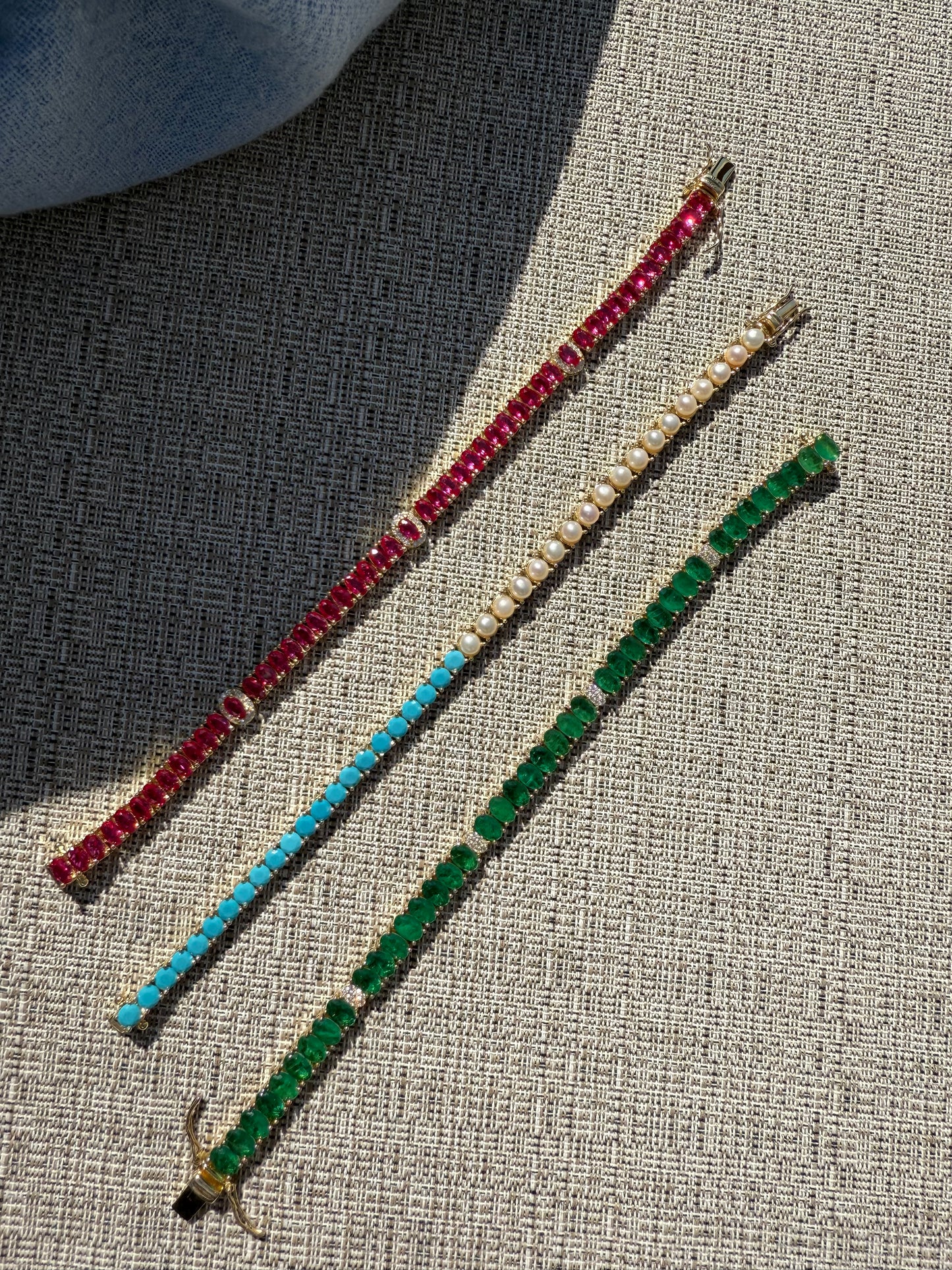 Turquoise x Pearl Tennis Bracelet