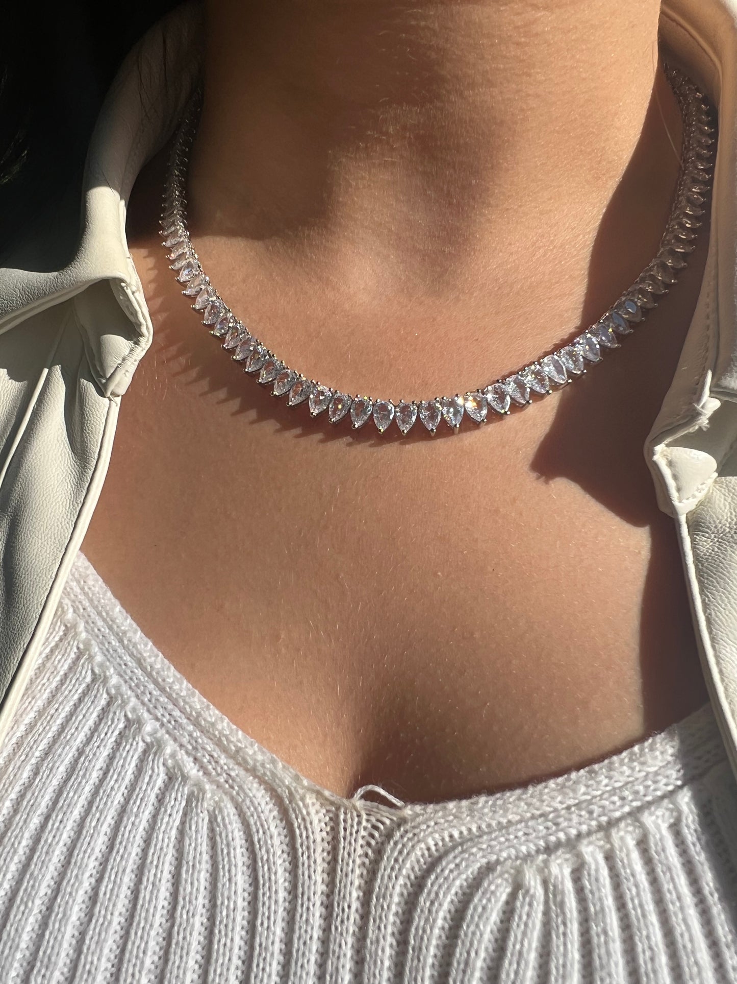 The Chic Pear Tennis Necklace