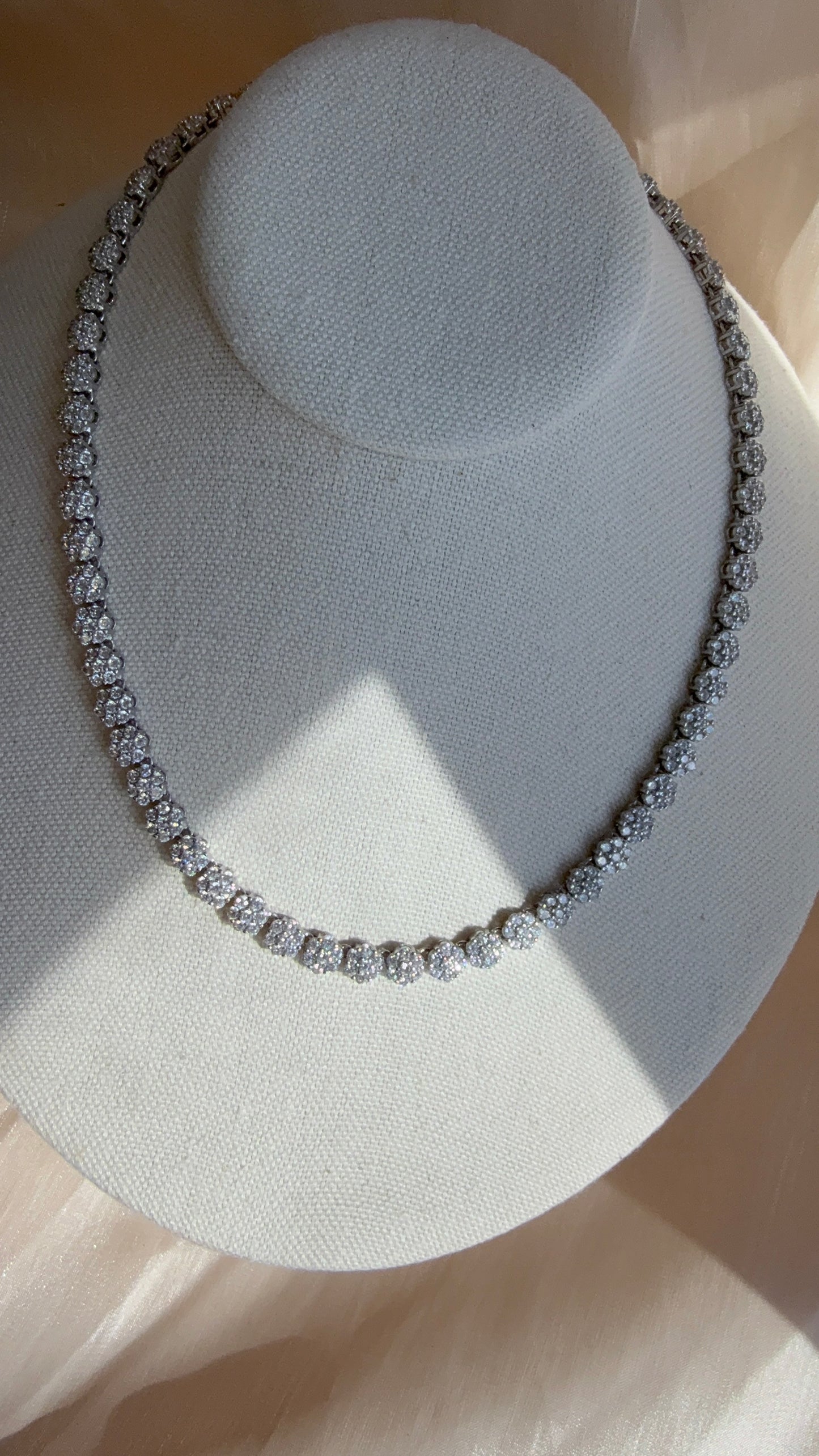 Radiant Elegant Flower Tennis Necklace