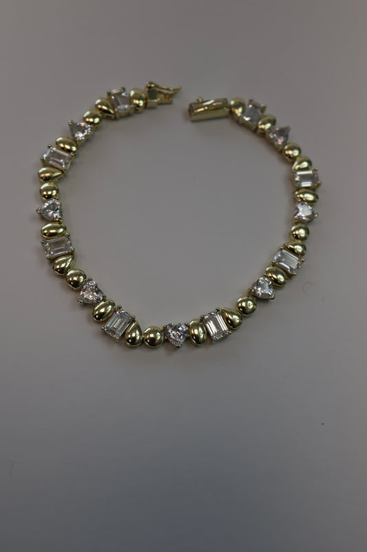 Gold Shaped Tennis Bracelet